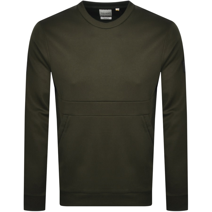 Alternative Image for ProductLyle And Scott Crew Neck Pocket Sweatshirt Green1